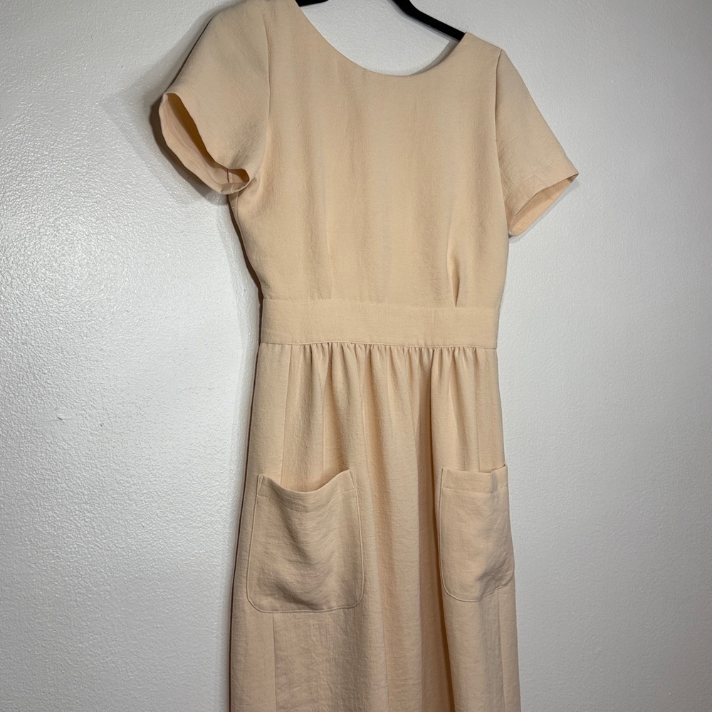 Sezane Cream Midi Dress